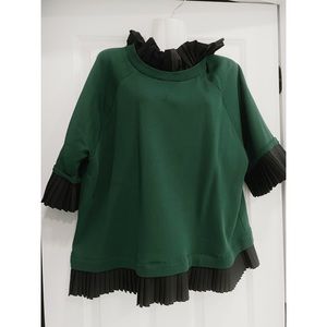 MM6 Maison Margiela green sweatshirt shirt with ruffles medium